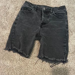 black denim shorts